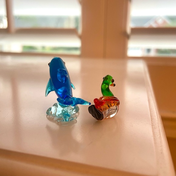 3/$20 Glass Blown Miniature Animals — Dolphin and Mallard Duck - Picture 3 of 5